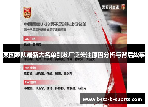 某国家队最新大名单引发广泛关注原因分析与背后故事